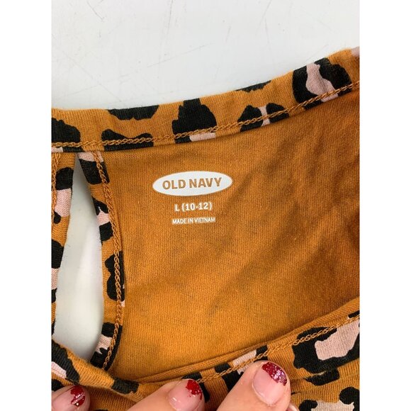 Old Navy Girl's L 10-12 Cheetah Print Knee Length Dress - Picture 3 of 3